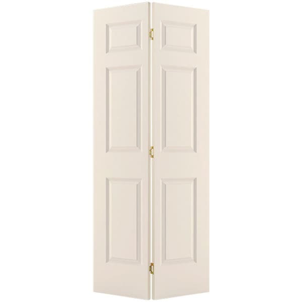 Codel Doors 24" x 80" Primed 6-Panel Colonist Molded Hollow Core Bifold Door and Hardware 2068MHCCOLBF - main